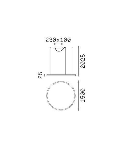 IDEAL LUX Oracle Slim Round SP D150 On Off Lampadario LED 2 Colori