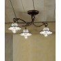 Ferroluce Roma C404/3 PL Plafoniera Rustica in Ceramica 3 Luci