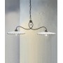 Ferroluce L'Aquila C165 BL Lampadario Rustico Ceramica 2 Luci