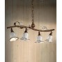 Ferroluce Pisa C1207/4 SO Lampadario Rustico Ceramica 4 Luci