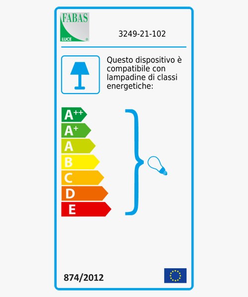 Fabas Luce Applique da parete moderna diffusore in vetro lampada a  risparmio energetico Moa - 75W