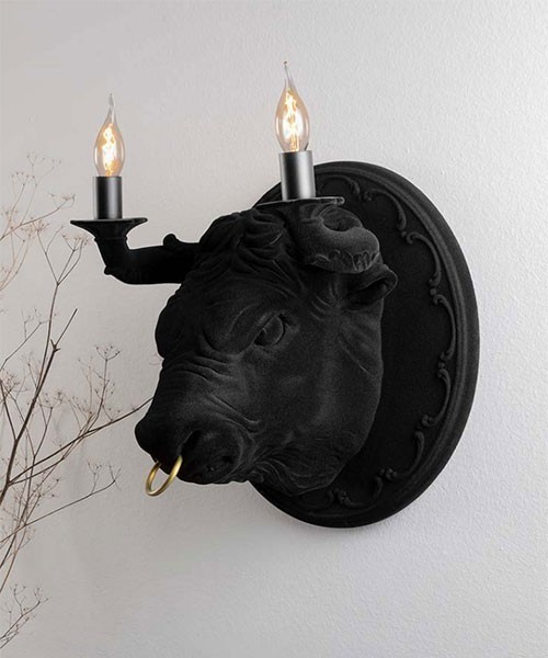 KARMAN Corrado AP251 NR INT Lampada da Parete Testa di Toro