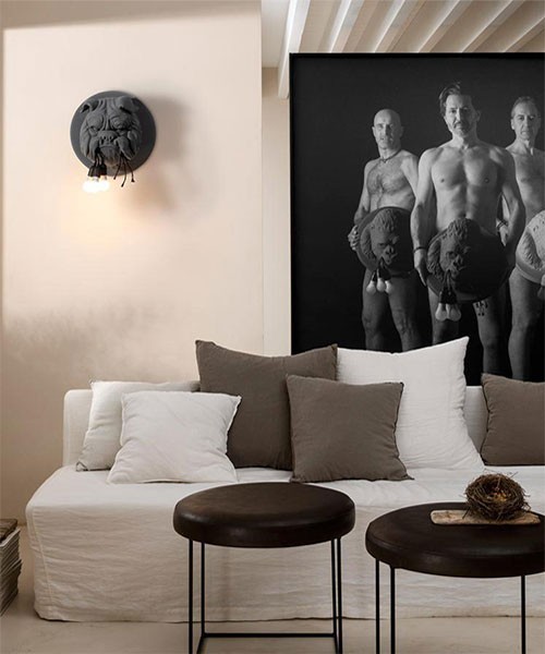 Karman Amsterdam AP191 BB INT Lampada Parete Bulldog Nero opaco