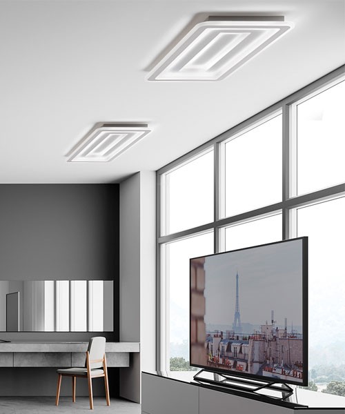 Plafoniera lampada soffitto moderna a led 45w bluetooth cambia 3 tonalita  luce d - - LAMPADARI DI DESIGN E PLAFONIERE LED A SOFFITTO