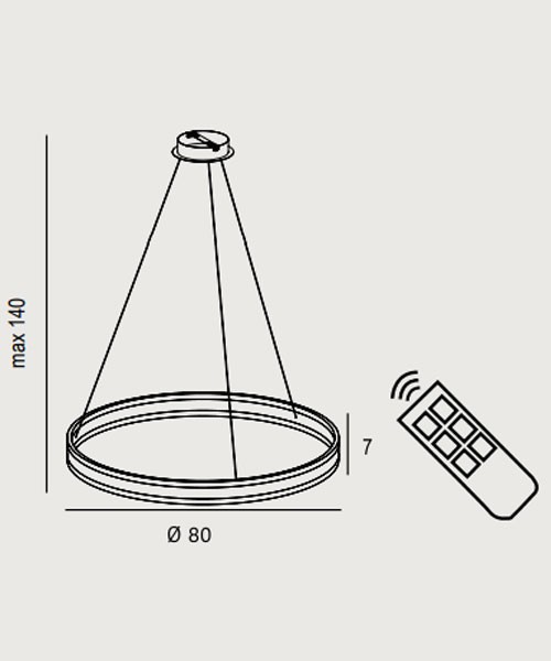 Lampadario LED a sospensione Fiore con Controller e APP 120cm 80w