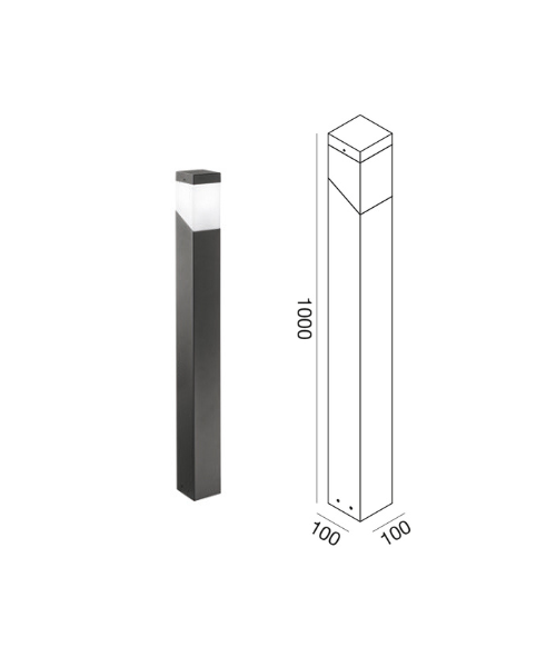 GEA LED Sury GES601 Palo da Esterno H 100cm 3 Colori