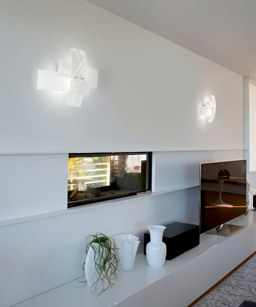 Fabas Luce Applique da parete moderna diffusore in vetro lampada a  risparmio energetico Moa - 75W