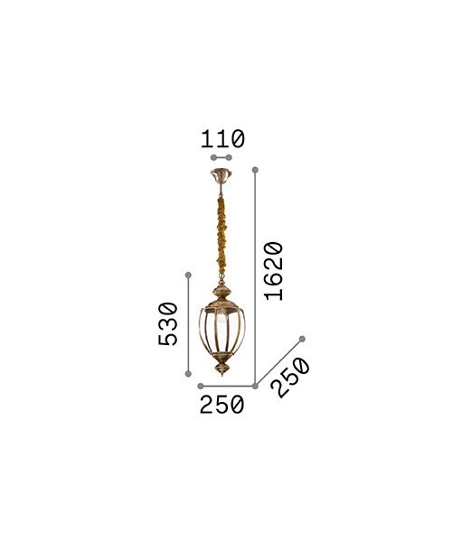 Lampadario legno e ferro laccato avorio con decorazione decape 2 luci