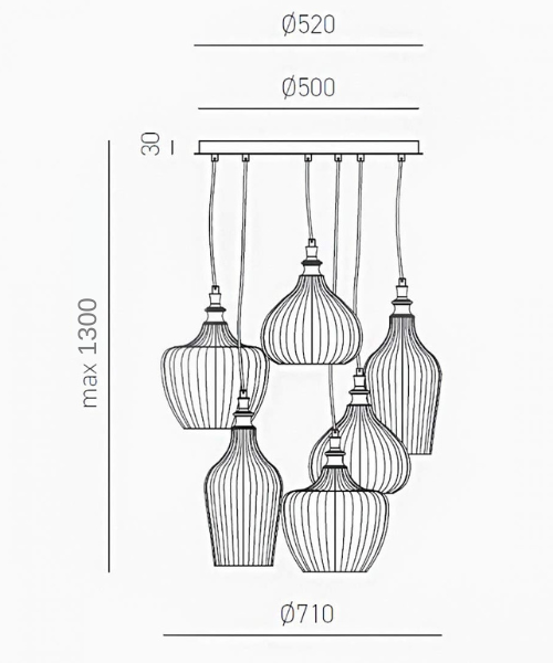 Lampada a sospensione multipla Sfera - Gea Luce