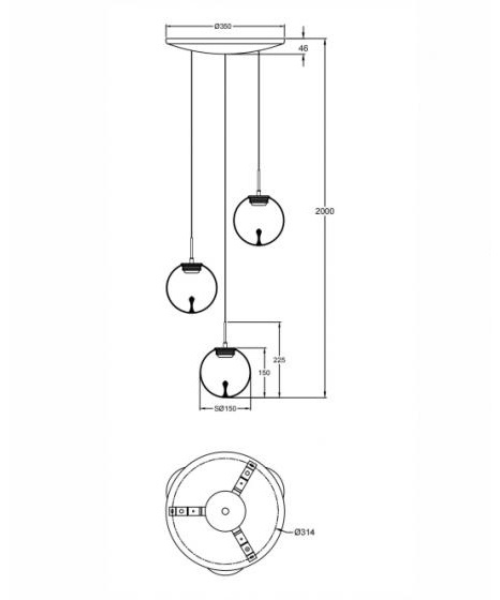 FABAS Ariel 3770-47-372 Lampada Moderna a Sospensione Led Multipla