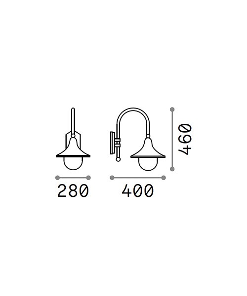 IDEAL-LUX Cima AP1 Lampada da parete da Esterno 3 colori