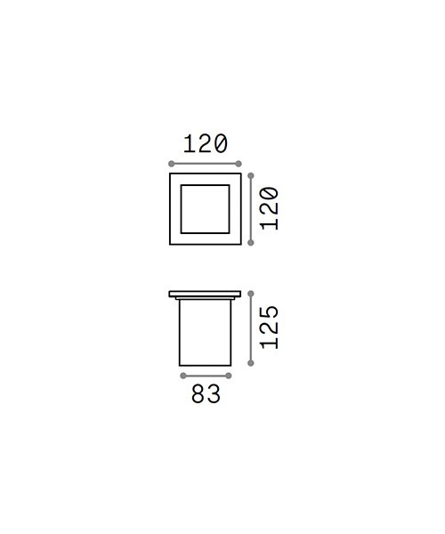 PAN MiniLED Qudrato 2W 500mA 3000K Faretto Incasso Esterno IP67