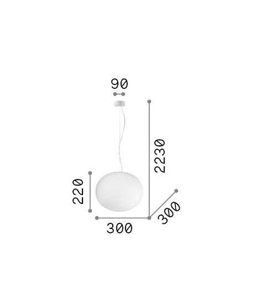 IDEAL-LUX Cotton SP1 D30 Lampada a sospensione in Vetro