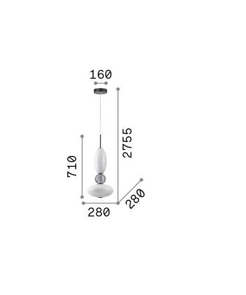 IDEAL-LUX Lumiere-1 SP Lampada a sospensione in Vetro a LED