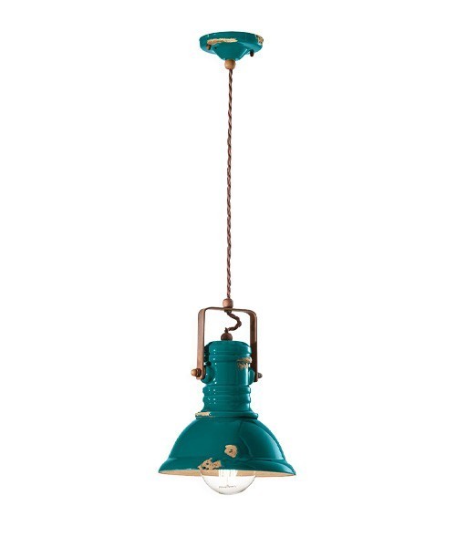 FERROLUCE Industrial C1691\R Lampada a sospensione in Ceramica 9 colori