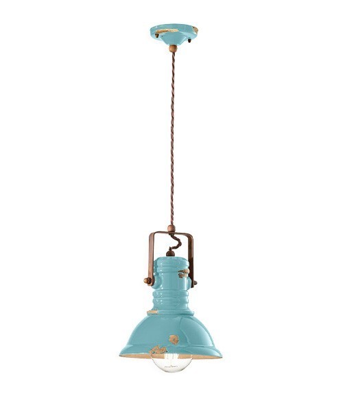 FERROLUCE Industrial C1691\R Lampada a sospensione in Ceramica 9 colori