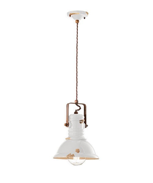 FERROLUCE Industrial C1691\R Lampada a sospensione in Ceramica 9 colori