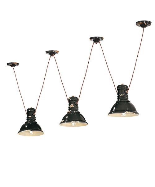 FERROLUCE Industrial C1692\R Lampada a sospensione in Ceramica 5 colori