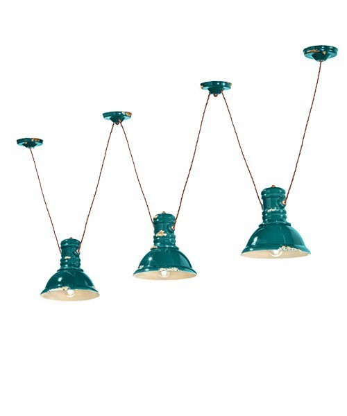 FERROLUCE Industrial C1692\R Lampada a sospensione in Ceramica 5 colori