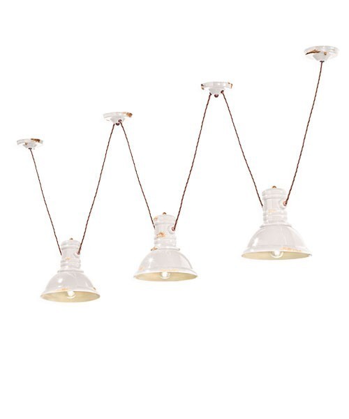 FERROLUCE Industrial C1692\R Lampada a sospensione in Ceramica 5 colori