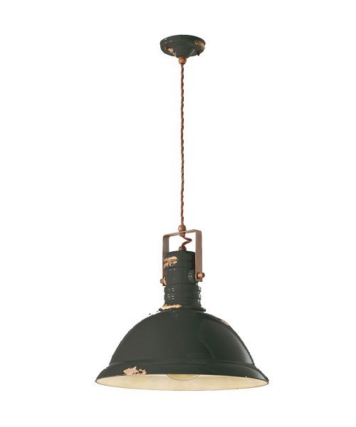 FERROLUCE Industrial C1690\R Lampada a sospensione in Ceramica 9 colori