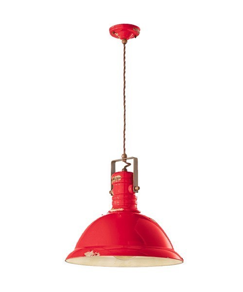 FERROLUCE Industrial C1690\R Lampada a sospensione in Ceramica 9 colori