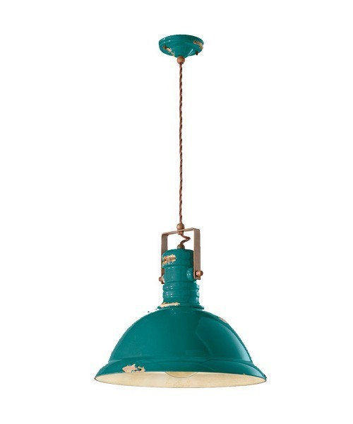 FERROLUCE Industrial C1690\R Lampada a sospensione in Ceramica 9 colori