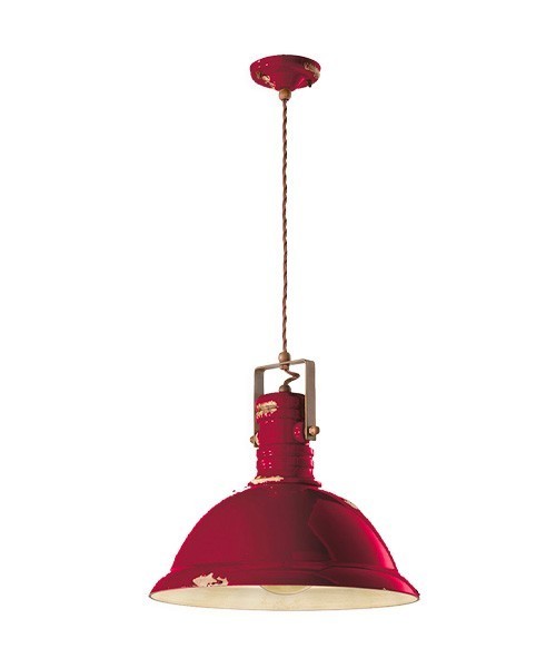 FERROLUCE Industrial C1690\R Lampada a sospensione in Ceramica 9 colori