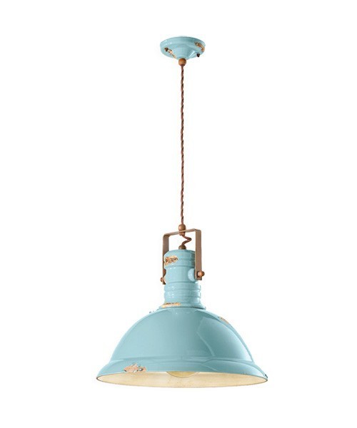 FERROLUCE Industrial C1690\R Lampada a sospensione in Ceramica 9 colori