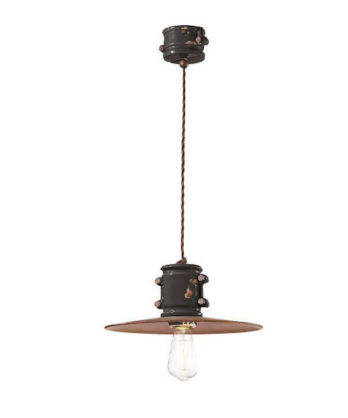 FERROLUCE Industrial C1522\R Lampada a sospensione in Ceramica 7 colori