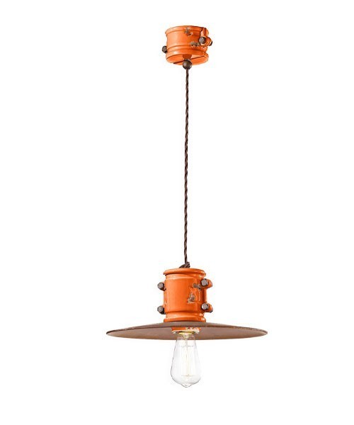 FERROLUCE Industrial C1522\R Lampada a sospensione in Ceramica 7 colori