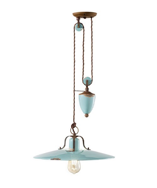 FERROLUCE Country C1446\R Lampada a sospensione in Ceramica 6 colori