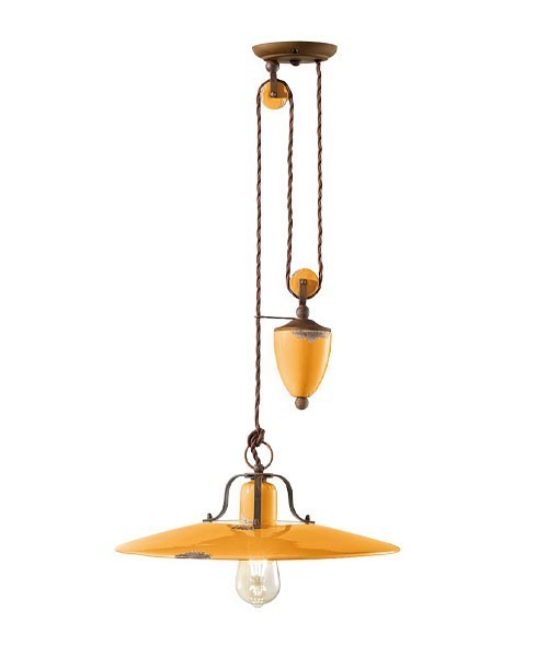 FERROLUCE Country C1446\R Lampada a sospensione in Ceramica 6 colori