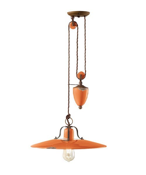 FERROLUCE Country C1446\R Lampada a sospensione in Ceramica 6 colori