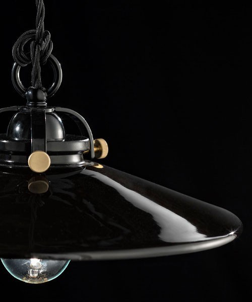 FERROLUCE B&W C099\R Lampada a sospensione in Ceramica 2 colori