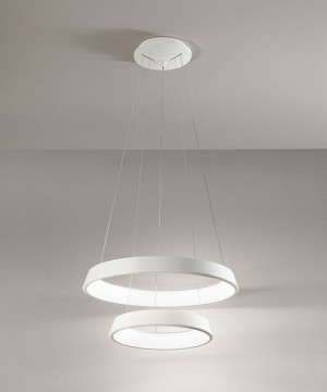 AFFRALUX Anelli Diodi 2053 Lampada a sospensione a Led D. 60cm e 40cm 2 Colori