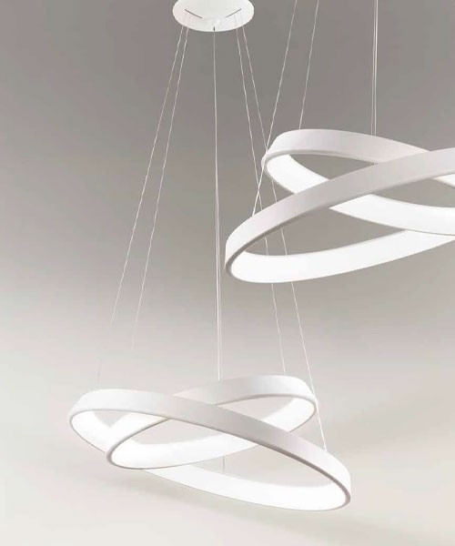 AFFRALUX Anelli Diodi 2052 Lampada a sospensione a Led D. 60cm e 80cm 2 Colori