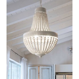 IDEAL-LUX Monet SP6 Lampadario con perle in legno