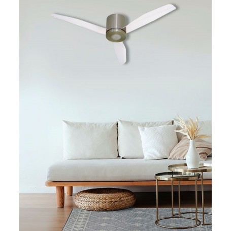 Italexport Flat 1245 Ventilatore da Soffitto LED 3 Pale Nichel