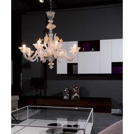 Mazzega1946 Burano D. 86 Pendant lamp in crystal 2 Colours