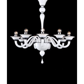 Mazzega1946 Fegalliano Pendant lamp in crystal color White/Black