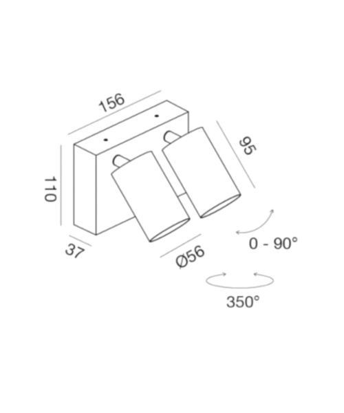 GEA LED Ges2074 Lampada da Parete da esterno LED 3000K 4000K 3 Colori