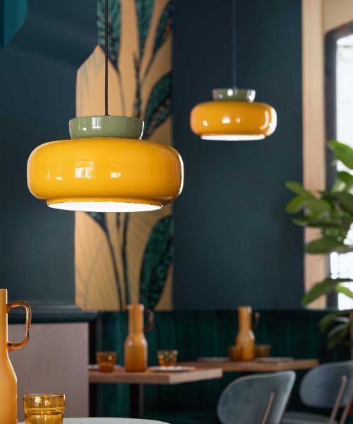 FERROLUCE Maracanà C2741\D  Ceramic and glass Pendant lamp  2 colors