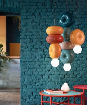 FERROLUCE Bumbum C2751\D Lampada a sospensione in Ceramica 7 colori