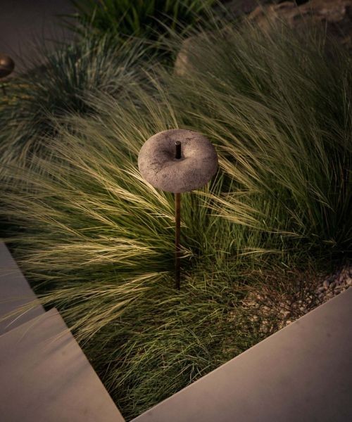 IL FANALE Pantarhei 330.11 Outdoor bollard h 90cm in antique brass and terracotta