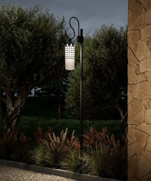 IL FANALE La Spazio 332.20 Iron and glass outtdoor lamp pole