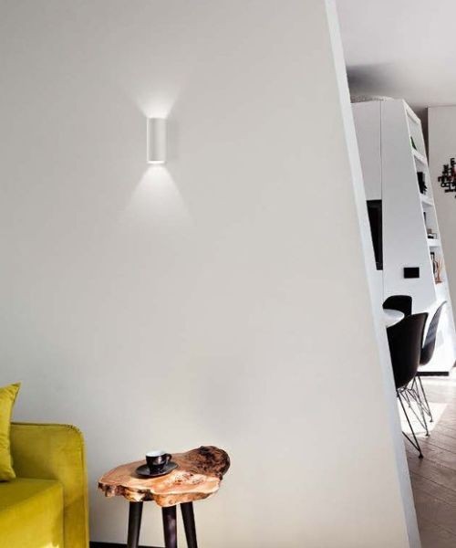 ISYLUCE Gypsos 831 paintable gypsium cilindric wall lamp