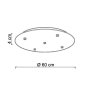 SIKREA BASE/5L 5-light ceiling rose for suspension lamps with 220v lamp holders