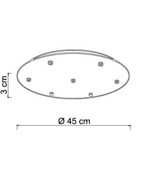 SIKREA BASE/7L Rosone 7 punti luce per sospensioni con Portalampade a 220v