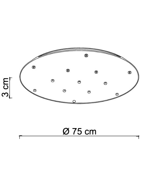 SIKREA BASE/13L 13-light ceiling rose for suspension lamps with 220v lamp holders